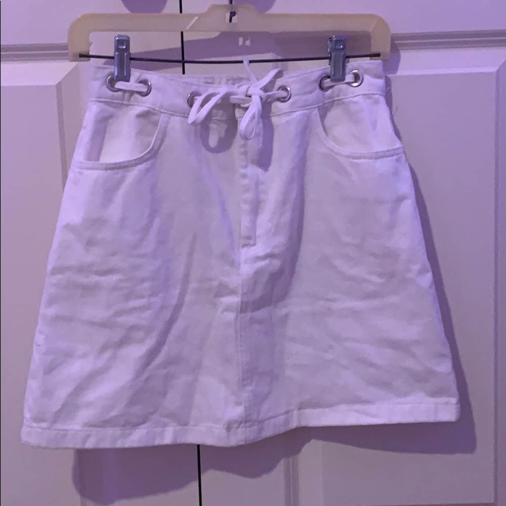 Urban Outfitters white mini skirt with drawstring
